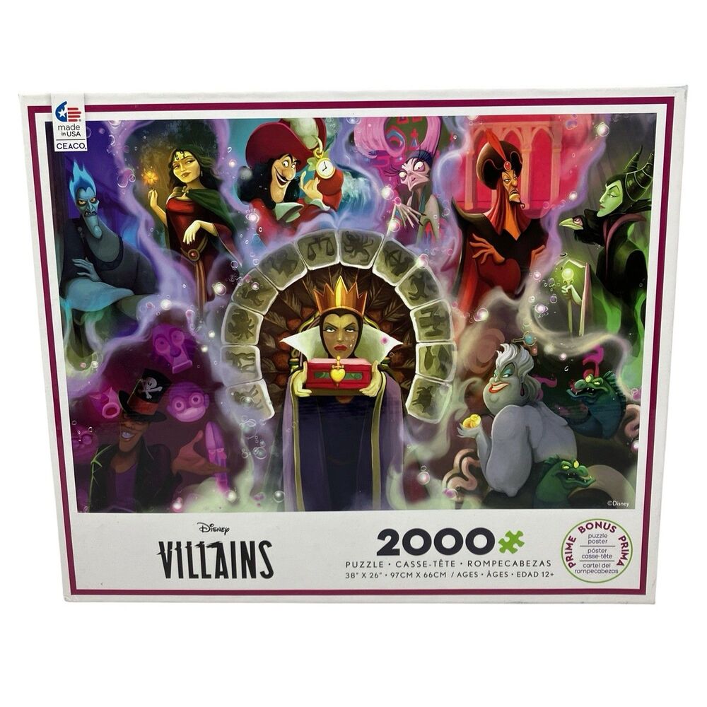 Disney Puzzle 2000 Piece Villains Ceaco Evil Queen Ursula Maleficent‎ Hades